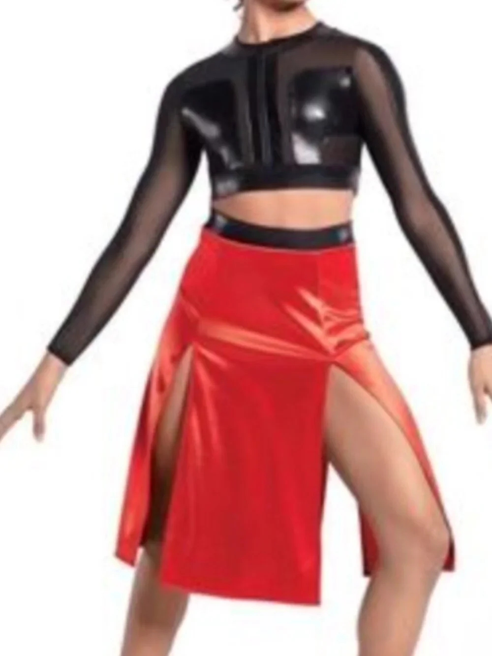 Tenth House Black top Red skirt dance costume!